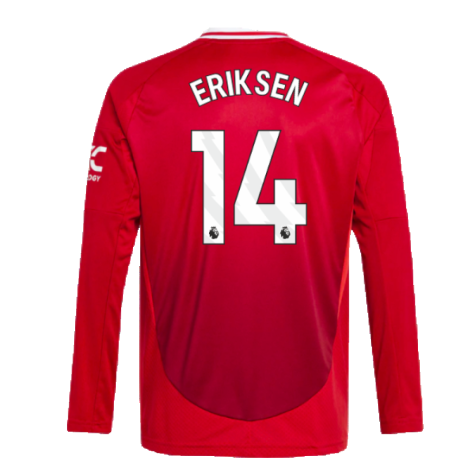 2024-2025 Man Utd Long Sleeve Home Shirt (Kids) (Eriksen 14)