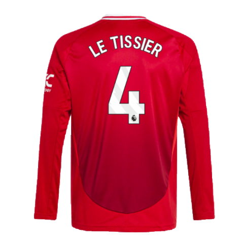 2024-2025 Man Utd Long Sleeve Home Shirt (Kids) (Le Tissier 4)