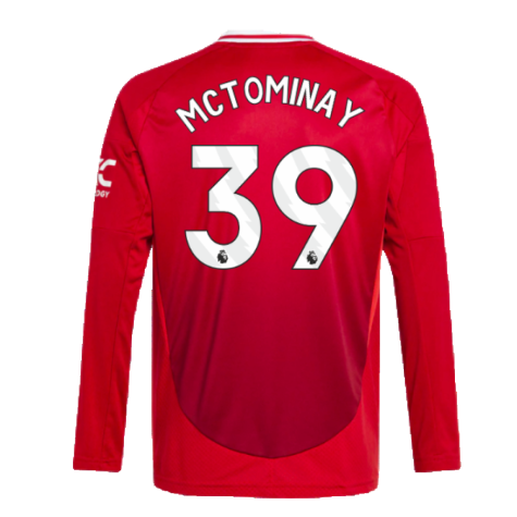 2024-2025 Man Utd Long Sleeve Home Shirt (Kids) (McTominay 39)