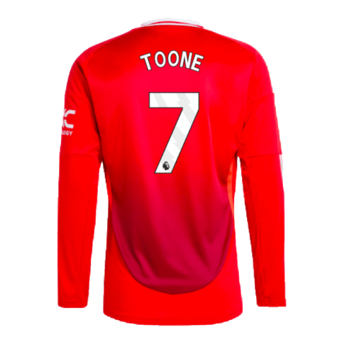 2024-2025 Man Utd Long Sleeve Home Shirt (Toone 7)