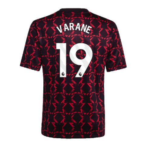 2024-2025 Man Utd Pre-Match Shirt (Black) - Kids (Varane 19)