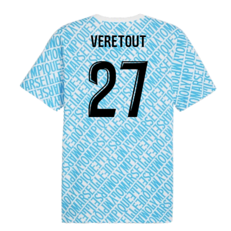 2024-2025 Marseille ftblCulture Tee AOP (Blue) (Veretout 27)