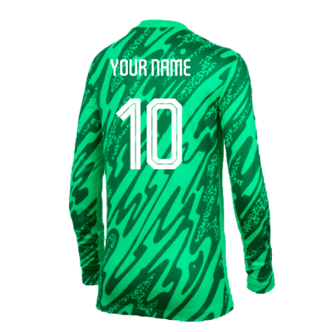 2024-2025 Netherlands Home Goalkeeper Shirt (Green) - Kids (Your Name)