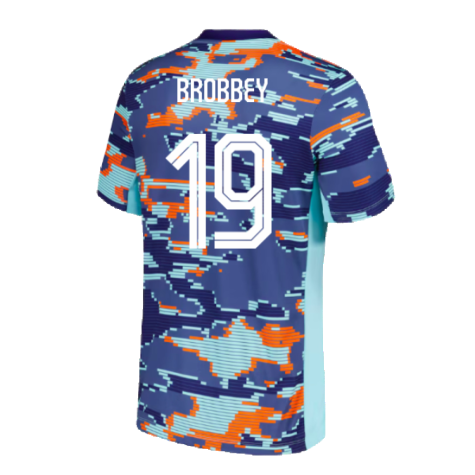 2024-2025 Netherlands Pre-Match Training Shirt (Blue) - Kids (Brobbey 19)