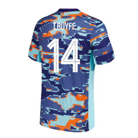 2024-2025 Netherlands Pre-Match Training Shirt (Blue) - Kids (Cruyff 14)