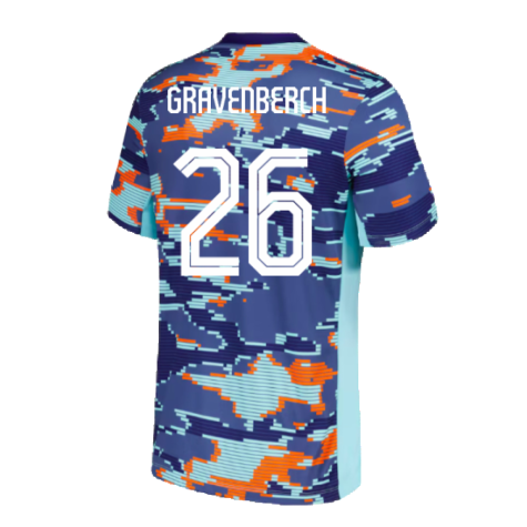 2024-2025 Netherlands Pre-Match Training Shirt (Blue) - Kids (Gravenberch 26)