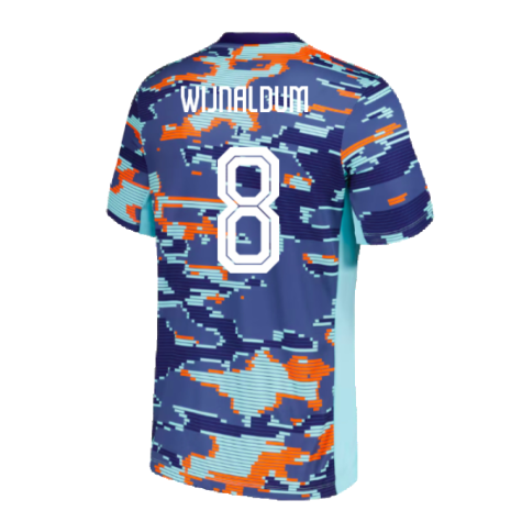 2024-2025 Netherlands Pre-Match Training Shirt (Blue) - Kids (Wijnaldum 8)