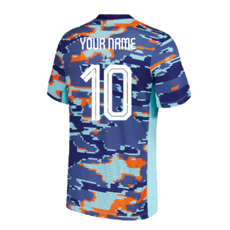 2024-2025 Netherlands Pre-Match Training Shirt (Blue) - Kids (Your Name)