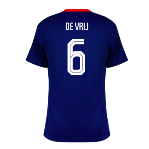 2024-2025 Netherlands Strike Dri-Fit Training Shirt (Royal) (De Vrij 6)