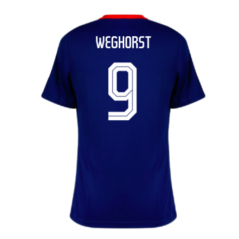 2024-2025 Netherlands Strike Dri-Fit Training Shirt (Royal) (Weghorst 9)