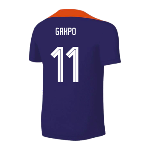 2024-2025 Netherlands Strike Training Shirt (Blue) - Kids (Gakpo 11)