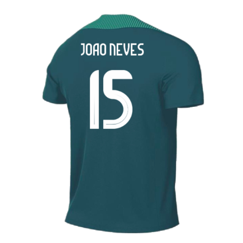 2024-2025 Portugal Dri-FIT Strike Training Shirt (Green) - Kids (Joao Neves 15)