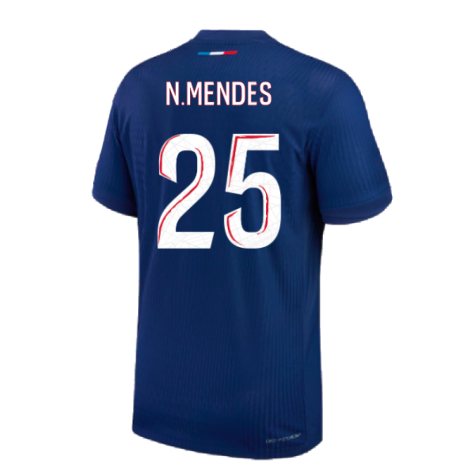 2024-2025 PSG Home Authentic Match Shirt (N.Mendes 25)