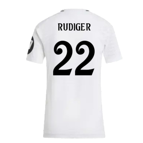 2024-2025 Real Madrid Authentic Home Shirt (Womens) (Rudiger 22)