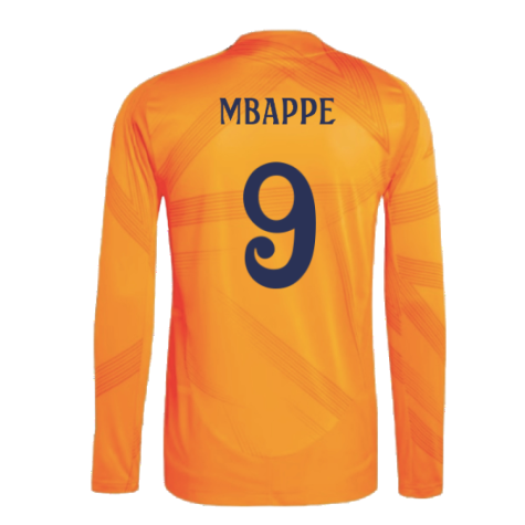 2024-2025 Real Madrid Authentic Long Sleeve Away Shirt (Mbappe 9)