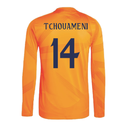 2024-2025 Real Madrid Authentic Long Sleeve Away Shirt (Tchouameni 14)