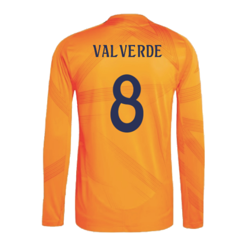 2024-2025 Real Madrid Authentic Long Sleeve Away Shirt (Valverde 8)