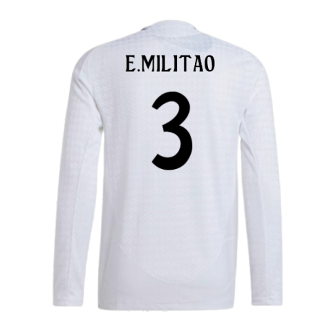 2024-2025 Real Madrid Authentic Long Sleeve Home Shirt (E.Militao 3)