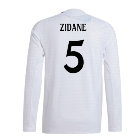 2024-2025 Real Madrid Authentic Long Sleeve Home Shirt (Zidane 5)