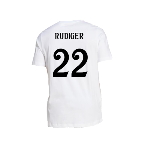 2024-2025 Real Madrid DNA Graphic Tee (White) (Rudiger 22)