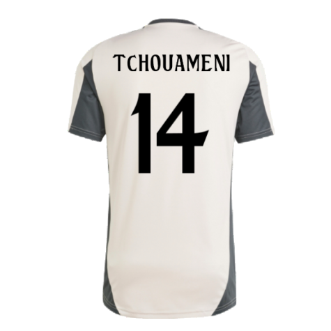 2024-2025 Real Madrid EU Training Jersey (Putty Mauve) (Tchouameni 14)