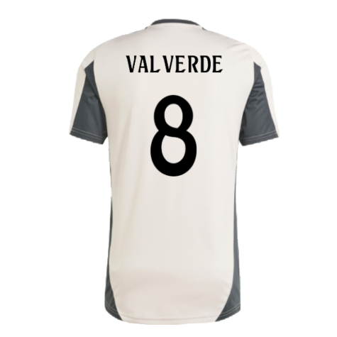 2024-2025 Real Madrid EU Training Jersey (Putty Mauve) (Valverde 8)