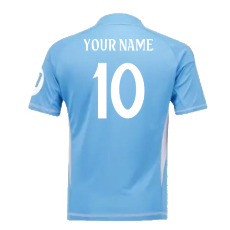 2024-2025 Real Madrid Home Goalkeeper Shirt (Blue) - Kids (Your Name)