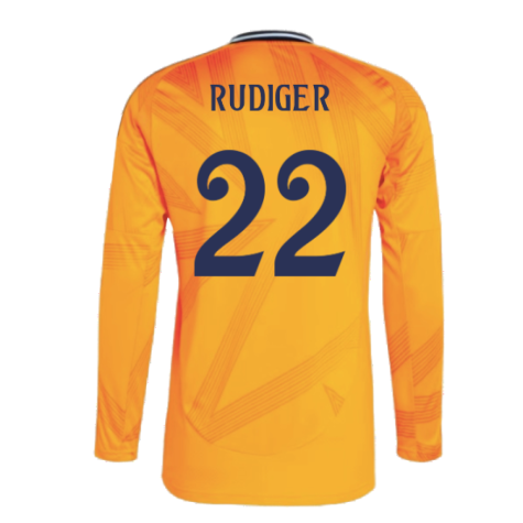 2024-2025 Real Madrid Long Sleeve Away Shirt (Rudiger 22)