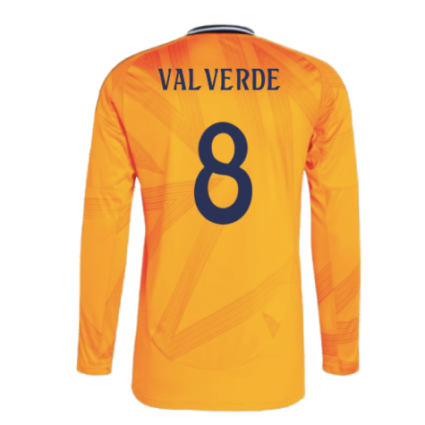 2024-2025 Real Madrid Long Sleeve Away Shirt (Valverde 8)