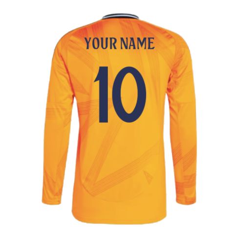 2024-2025 Real Madrid Long Sleeve Away Shirt (Your Name)