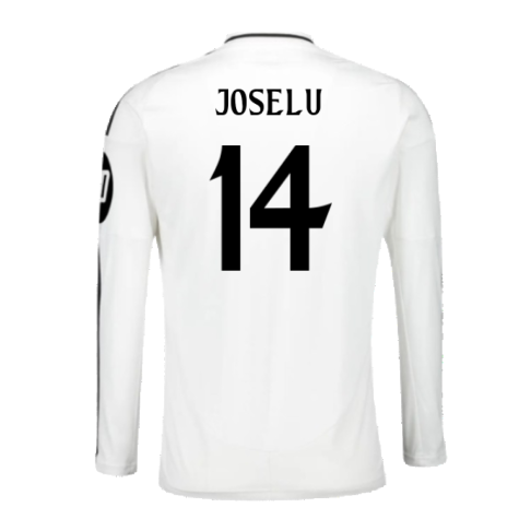 2024-2025 Real Madrid Long Sleeve Home Shirt (Joselu 14)