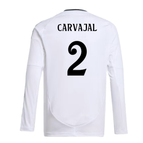 2024-2025 Real Madrid Long Sleeve Home Shirt (Kids) (Carvajal 2)