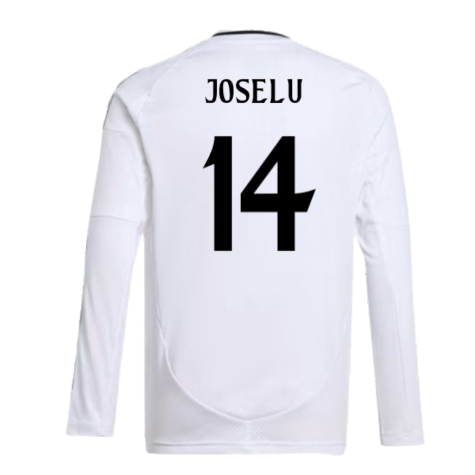 2024-2025 Real Madrid Long Sleeve Home Shirt (Kids) (Joselu 14)