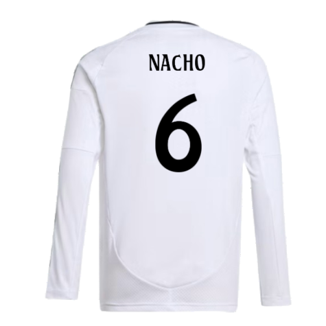 2024-2025 Real Madrid Long Sleeve Home Shirt (Kids) (Nacho 6)