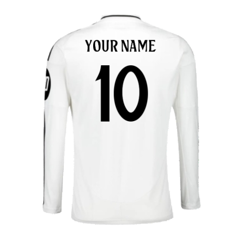 2024-2025 Real Madrid Long Sleeve Home Shirt (Your Name)