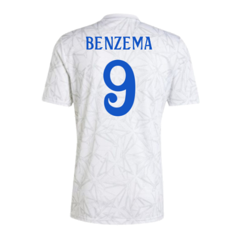 2024-2025 Real Madrid Pre-Match Shirt (White) (Benzema 9)