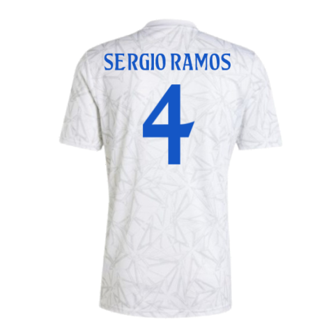 2024-2025 Real Madrid Pre-Match Shirt (White) (Sergio Ramos 4)