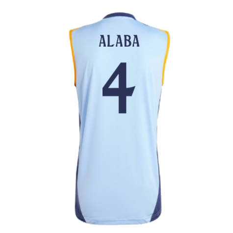 2024-2025 Real Madrid Sleeveless Jersey (Glow Blue) (Alaba 4)