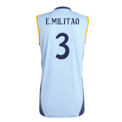 2024-2025 Real Madrid Sleeveless Jersey (Glow Blue) (E.Militao 3)