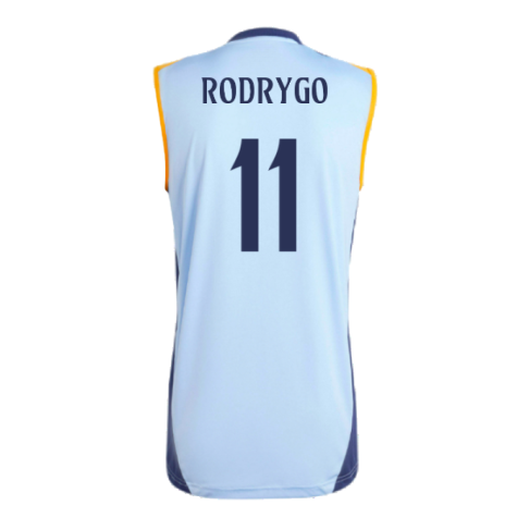 2024-2025 Real Madrid Sleeveless Jersey (Glow Blue) (Rodrygo 11)