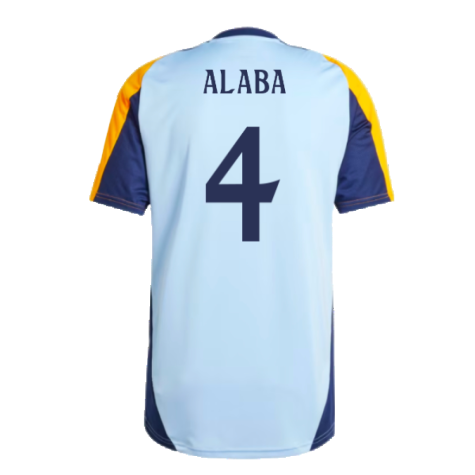 2024-2025 Real Madrid Training Shirt (Glow Blue) (Alaba 4)