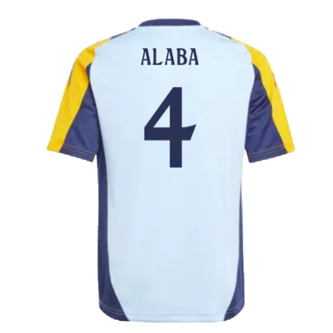 2024-2025 Real Madrid Training Shirt (Glow Blue) - Kids (Alaba 4)