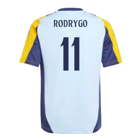 2024-2025 Real Madrid Training Shirt (Glow Blue) - Kids (Rodrygo 11)