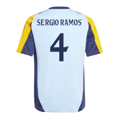 2024-2025 Real Madrid Training Shirt (Glow Blue) - Kids (Sergio Ramos 4)