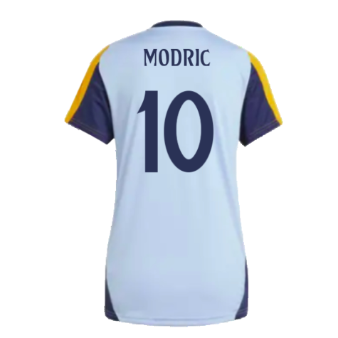 2024-2025 Real Madrid Training Shirt (Glow Blue) - Womens (Modric 10)