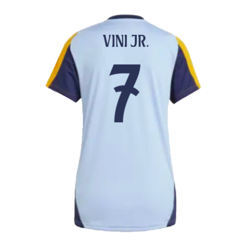 2024-2025 Real Madrid Training Shirt (Glow Blue) - Womens (Vini Jr. 7)