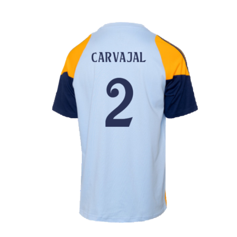 2024-2025 Real Madrid Training Tee (Glow Blue) - Kids (Carvajal 2)