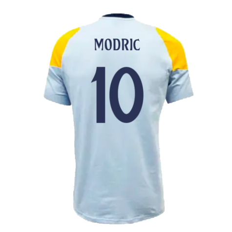 2024-2025 Real Madrid Training Tee (Glow Blue) (Modric 10)