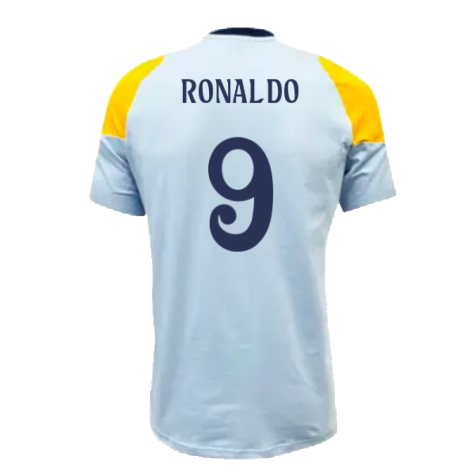 2024-2025 Real Madrid Training Tee (Glow Blue) (Ronaldo 9)