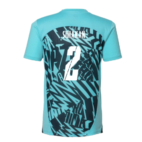 2024-2025 Red Bull Leipzig Pre-Match SS Shirt (Aqua) (Simakan 2)